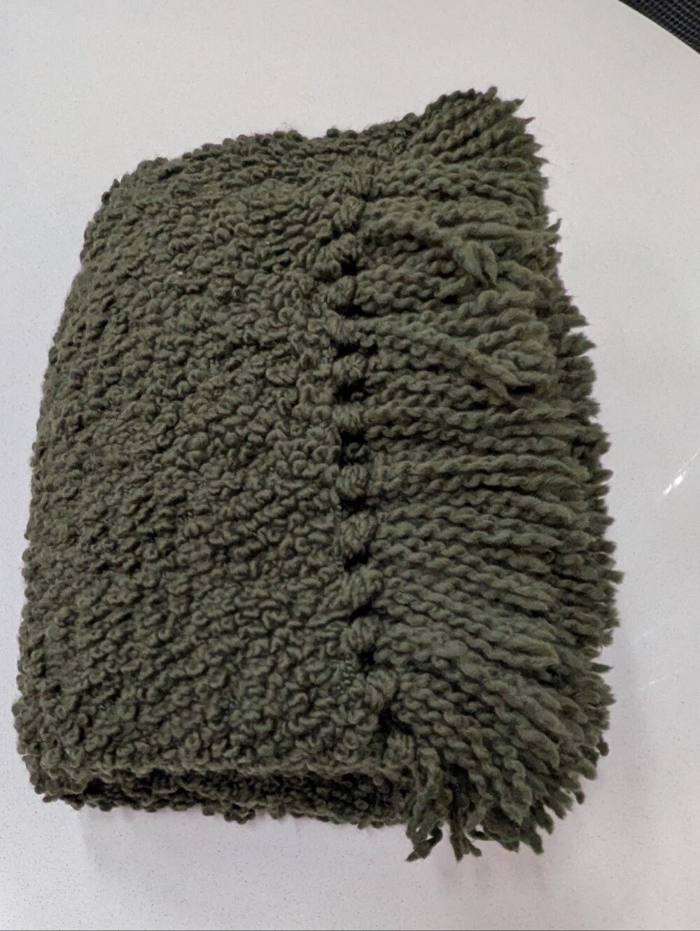 Boll And Branch Cozy Bouclé Throw Blanket. Green